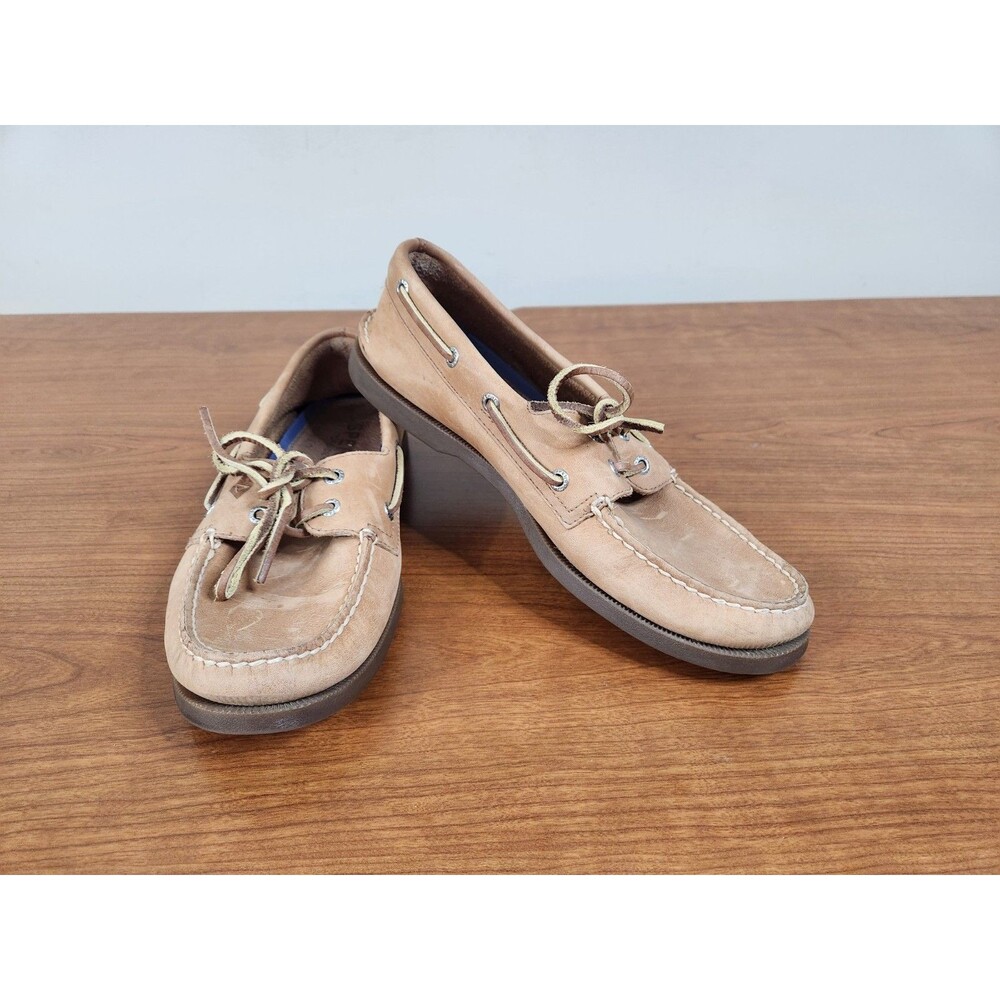 Sperry Top-Sider Men's 2 Eye Boat Shoes Tan Leather Size 9M